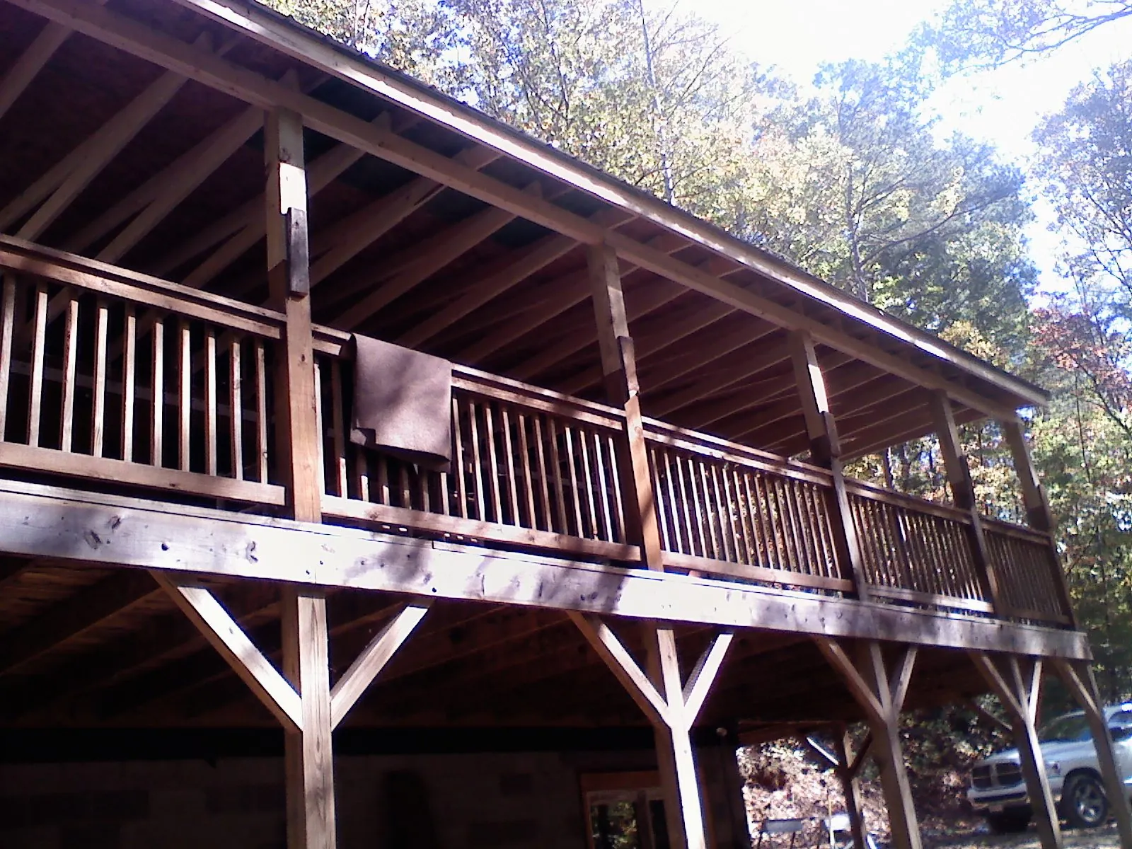 Timber framing under a new elevated porch and deck — Roof Leak Repair in Bolingbrook by Roofing Brothers